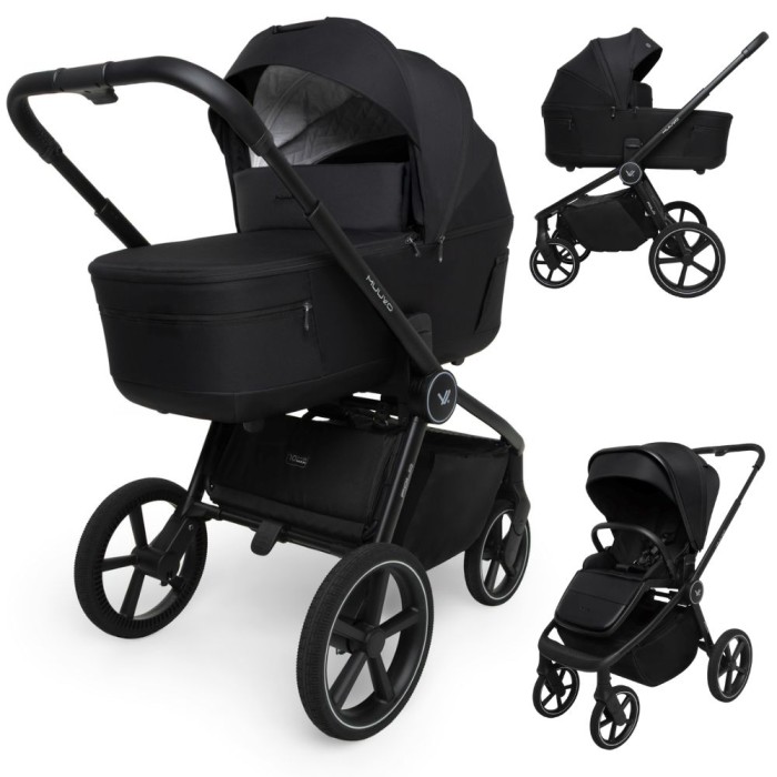 MUUVO FOLD wózek 2w1 ze składaną gondolą | Classic Black