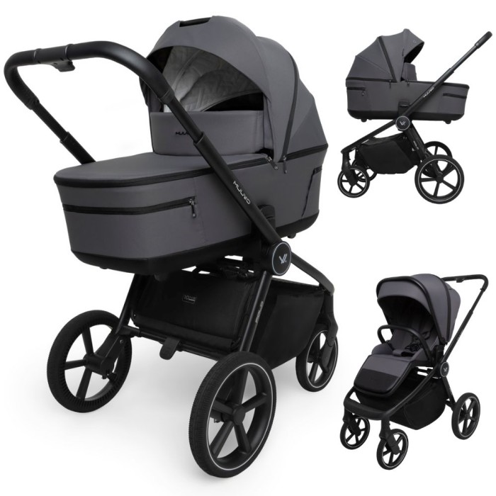 MUUVO FOLD wózek 2w1 ze składaną gondolą | Iron Graphite