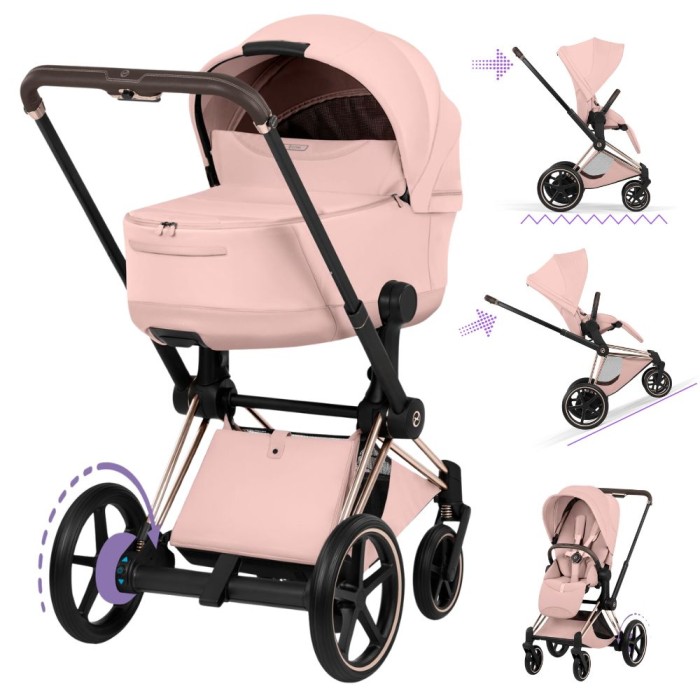CYBEX ePRIAM 5.0 wózek 2w1 | Style Peach Pink