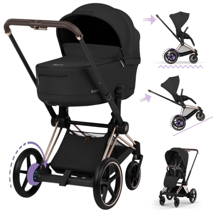 CYBEX ePRIAM 5.0 wózek 2w1 | Comfort Sepia Black / Rose Gold