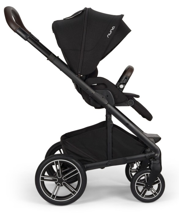 nuna mixx next - wózek dziecięcy 2w1 - kolor caviar v2 - wersja spacerowa - widok od boku