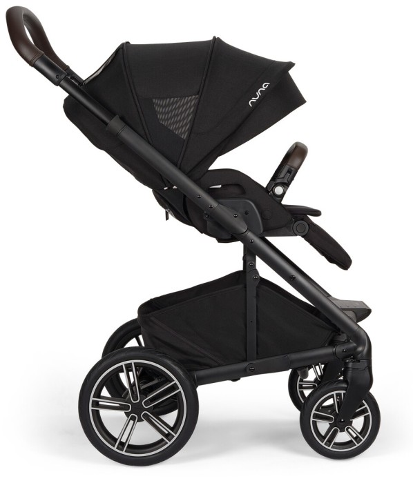 nuna mixx next - wózek dziecięcy 2w1 - kolor caviar v2 - wersja spacerowa (powiększenie budki, wentylacja) - widok od boku