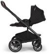 nuna mixx next - wózek dziecięcy 2w1 - kolor caviar v2 - wersja spacerowa (pozycja na płasko, tyłem do kierunku jazdy) - widok od boku