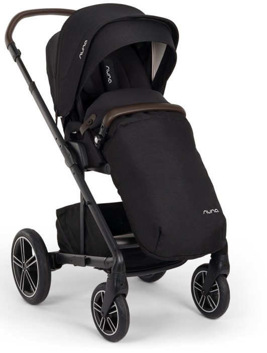 nuna mixx next - wózek dziecięcy 2w1 - kolor caviar v2 - wersja spacerowa (z osłoną nóżek) - widok pod skosem