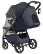 dziecięcy wózek spacerowy - carrello bravo lite deluxe - kolor Midnight Blue - widok od tyłu (przedłużona budka, wentylacja pleców, moskitiera)
