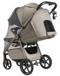 dziecięcy wózek spacerowy - carrello bravo lite deluxe - kolor oak beige - widok od tyłu (przedłużona budka, wentylacja pleców, moskitiera)