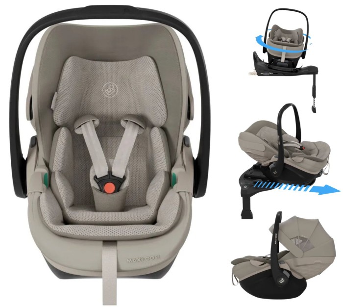 Maxi-Cosi Pebble Slide Pro z wysuwaną bazą ISOFIX | Sapphire Sand