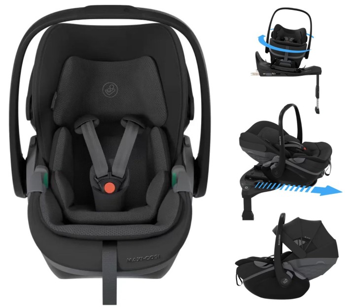 Maxi-Cosi Pebble Slide Pro z wysuwaną bazą ISOFIX | Onyx Black