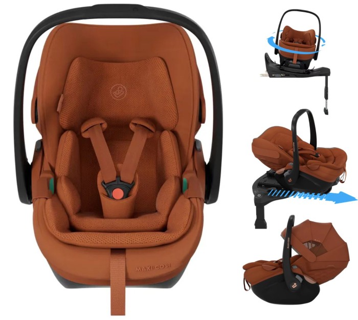 Maxi-Cosi Pebble Slide Pro z wysuwaną bazą ISOFIX | Copper Terra