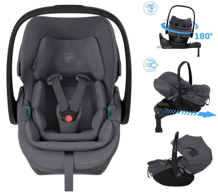 Maxi-Cosi Pebble Slide Pro z wysuwaną bazą ISOFIX | Moon Graphite