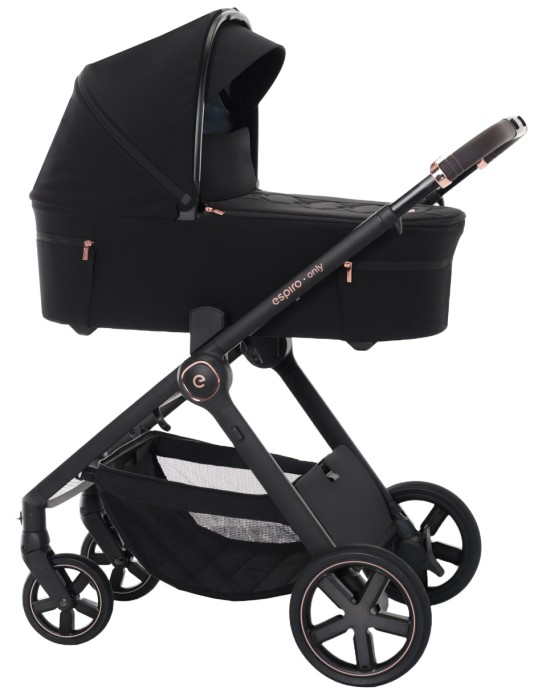espiro only - kolekcja 2026 - kolor stylish black - wersja z gondolą - widok od boku