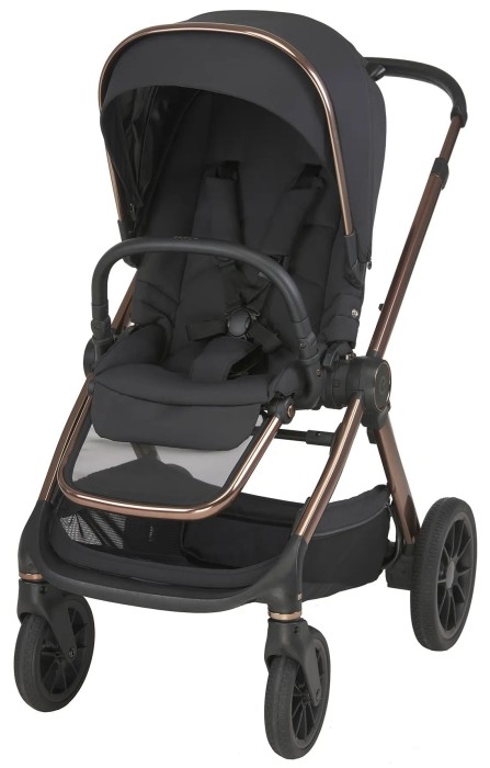 espiro code - wózek dziecięcy 2w1 - wersja spacerowa - kolor clever black (czarny) - widok od przodu