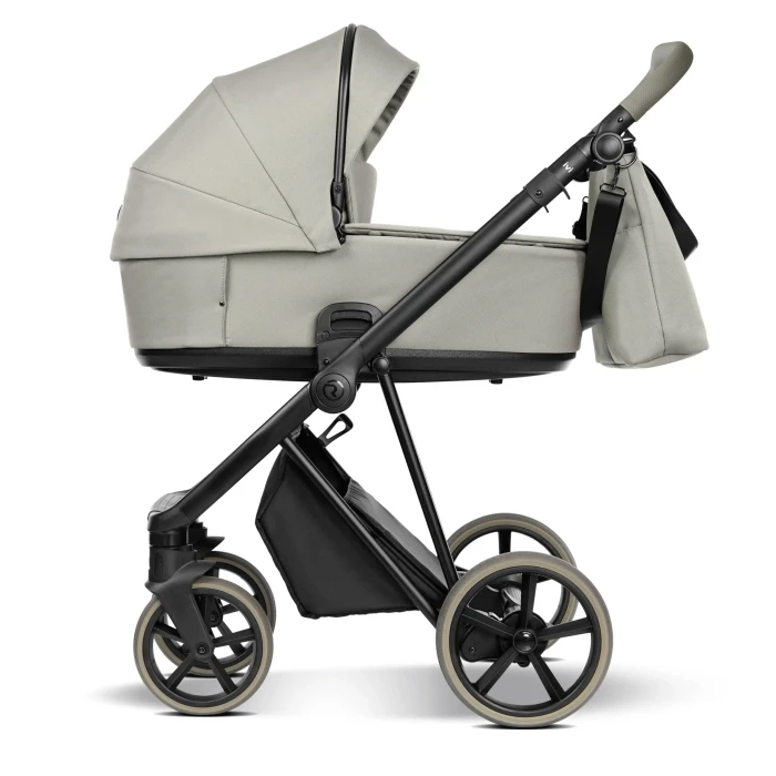 wózek dziecięcy 2w1 - roan ivi 2.0 - wersja z gondolą - kolor luxe grey - widok od boku