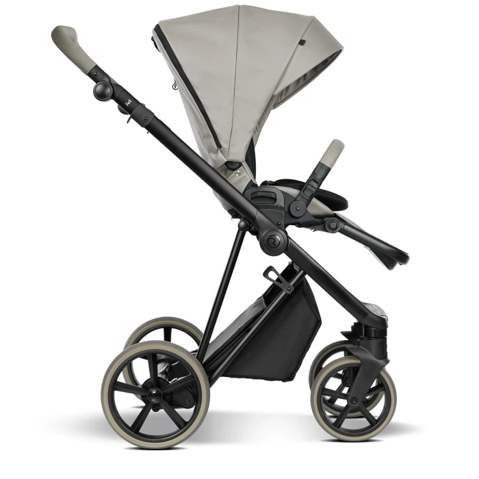 wózek dziecięcy 2w1 - roan ivi 2.0 - wersja ze spacerówką - siedzisko przodem do kierunku jazdy - kolor oyster vegan leather