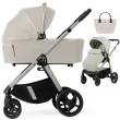 wózek dziecięcy 2w1 - dada prams flux - wersja głęboko-spacerowa - kolor almond