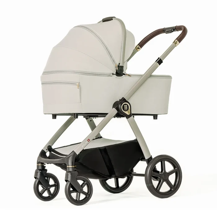 wózek dziecięcy 2w1 - dada prams flux - wersja głęboka - kolor almond - widok od boku