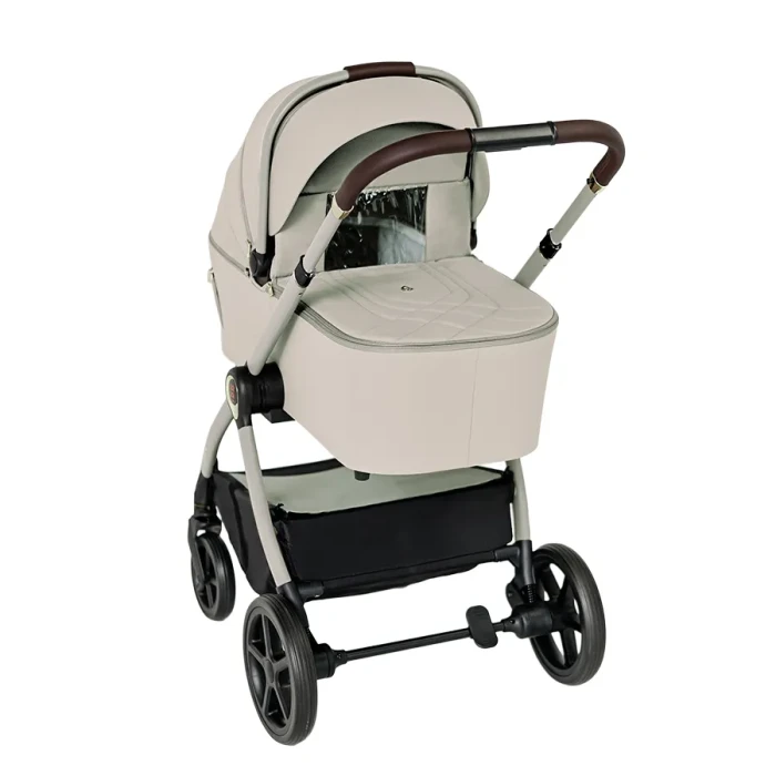 wózek dziecięcy 2w1 - dada prams flux - wersja głęboka - kolor almond - widok od tyłu