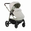 wózek dziecięcy 2w1 - dada prams flux - wersja spacerowa - osłona na nóżki - kolor almond - widok od przodu