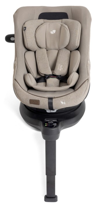 joie i-harbour pro - fotelik obrotowy na bazie isofix - kolor sandstone - przodem do kierunku jazdy - wersja z wkładką noworodkową - widok od przodu