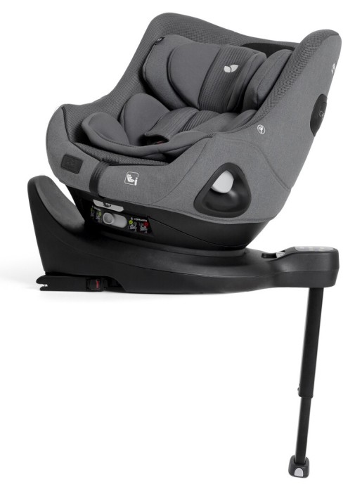 joie i-harbour pro - fotelik obrotowy na bazie isofix - kolor ebony mesh - symulacja obrotu - wersja z wkładką noworodkową