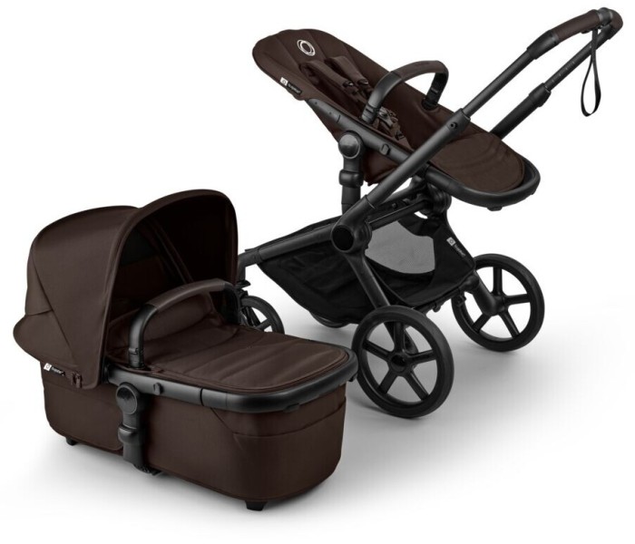 bugaboo fox 5 renew - wózek dziecięcy 2w1 - czarna rama - kolor cocoa brown - wersja z wpiętym siedziskiem
