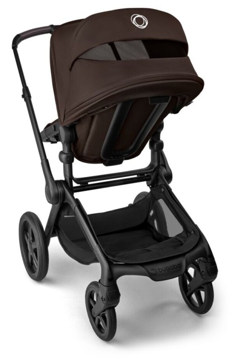 bugaboo fox 5 renew - wózek dziecięcy 2w1 - czarna rama - kolor cocoa brown - wersja spacerowa - widok od tyłu
