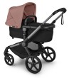 bugaboo fox 5 renew - wózek dziecięcy 2w1 - grafitowy stelaż - kolor black / dusty pink - wersja głęboka