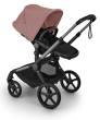 bugaboo fox 5 renew - wózek dziecięcy 2w1 - grafitowy stelaż - kolor black / dusty pink - wersja spacerowa