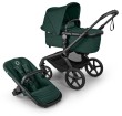 bugaboo fox 5 renew - wózek dziecięcy 2w1 - czarna rama - kolor fern green - wersja z wpiętą gondolą