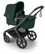 bugaboo fox 5 renew - wózek dziecięcy 2w1 - czarna rama - kolor fern green - wersja głęboka - widok pod skosem