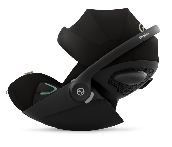 cybex cloud g3 plus - fotelik dla noworodka 40-87 cm - kolor moon black - bazowa pozycja oparcia - widok od boku