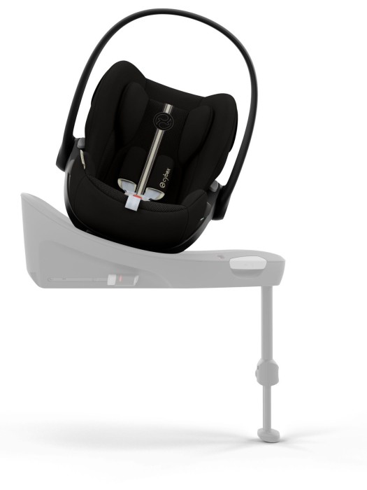 cybex cloud g3 plus - fotelik dla noworodka 40-87 cm - kolor moon black - poglądowe zdjęcie na obrotowej bazie isofix (sprzedawana osobno)