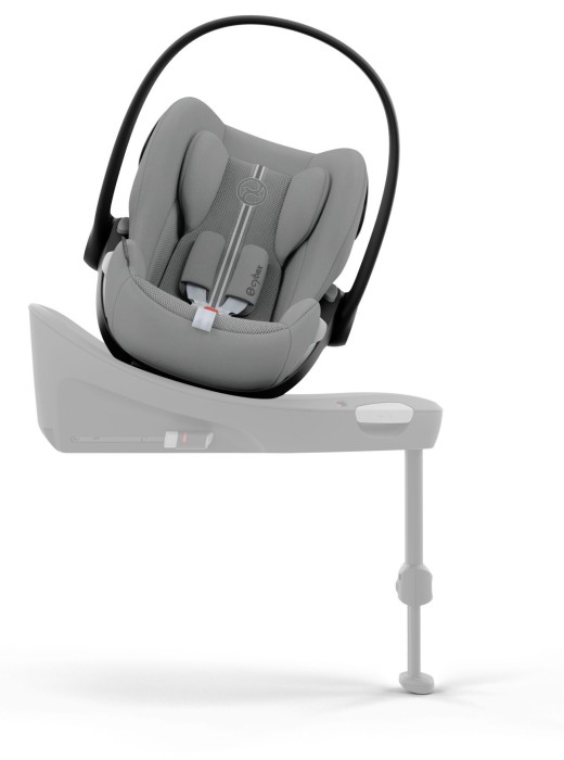 cybex cloud g3 plus - fotelik dla noworodka 40-87 cm - kolor stone grey - poglądowe zdjęcie na obrotowej bazie isofix (sprzedawana osobno)