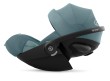cybex cloud g3 plus - fotelik dla noworodka 40-87 cm - kolor stormy blue - rozłożone oparcie - widok od boku