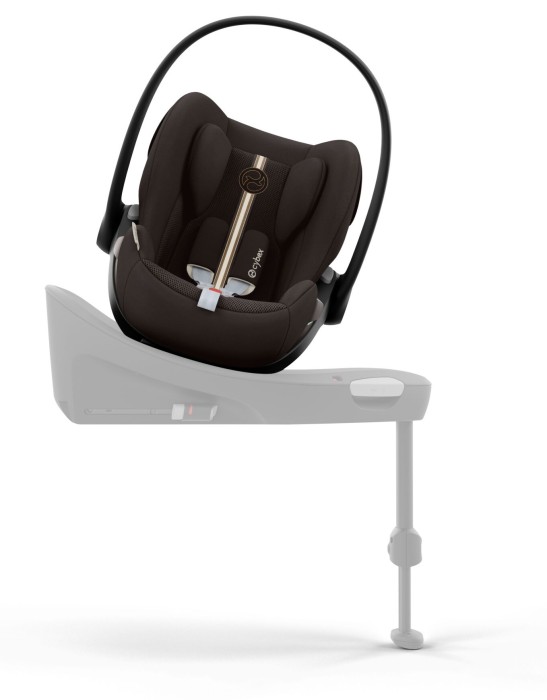 cybex cloud g3 plus - fotelik dla noworodka 40-87 cm - kolor chocolate brown - poglądowe zdjęcie na obrotowej bazie isofix (sprzedawana osobno)