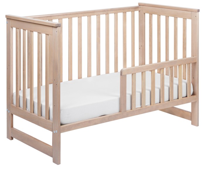 Łóżeczko drewniane Yoonco IWI z barierką - Natural - 4