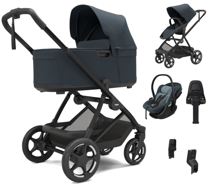 THULE CHARM zestaw 3w1 z fotelikiem Maple | Darkest Blue