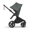 bugaboo cub - wózek dziecięcy 2w1 - wersja spacerowa, tyłem do kierunku jazdy - widok od boku - kolor forest green (zielony)