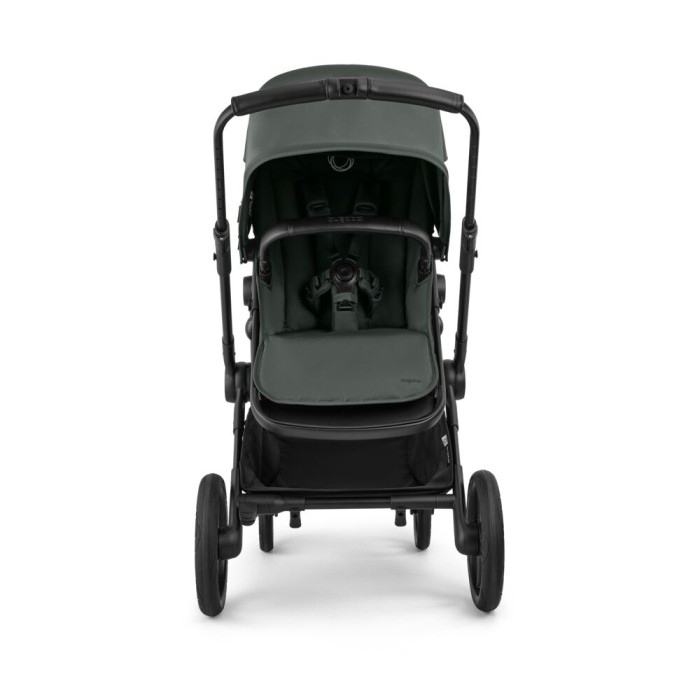 bugaboo cub - wózek dziecięcy 2w1 - wersja spacerowa, tyłem do kierunku jazdy - widok od tyłu - kolor forest green (zielony)