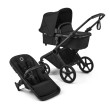bugaboo cub - wózek dziecięcy 2w1 - wersja z gondolą - obok siedzisko spacerowe - kolor heritage black (czarny)