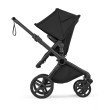 bugaboo cub - wózek dziecięcy 2w1 - wersja spacerowa, tyłem do kierunku jazdy - widok od boku - kolor heritage black (czarny)