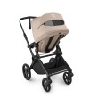 bugaboo cub - wózek dziecięcy 2w1 - wersja spacerowa, tyłem do kierunku jazdy - widok pod skosem, otwarta wentylacja - kolor desert taupe (beżowy)