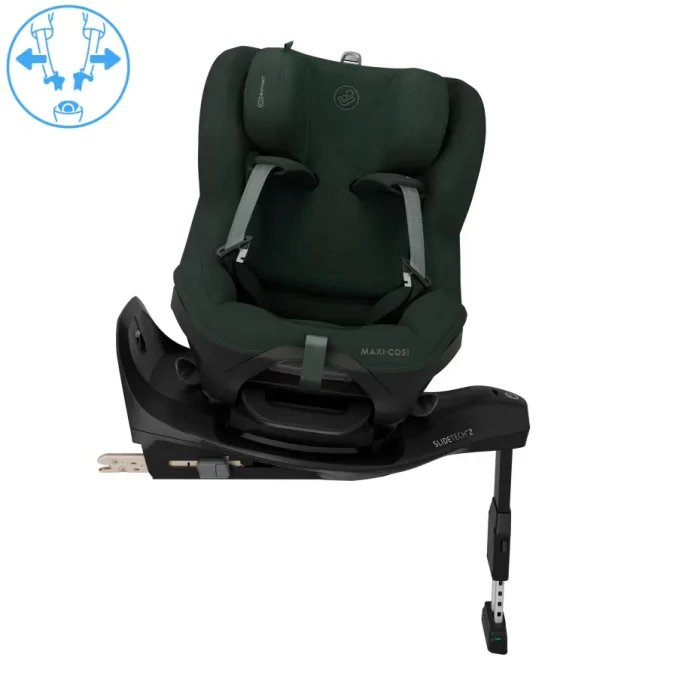 Maxi-Cosi Mica Slide Pro Authentic Green - siedzisko obrócone bokiem, system Easy-In