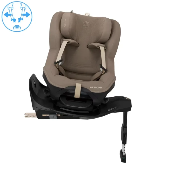 Maxi-Cosi Mica Slide Pro Authentic Truffle - siedzisko obrócone bokiem, system Easy-In