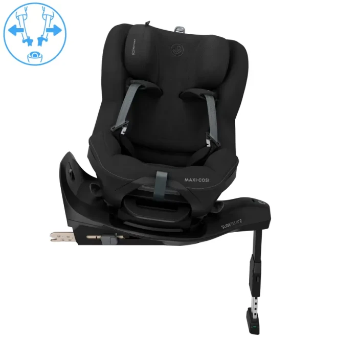 Maxi-Cosi Mica Slide Pro Authentic Black - siedzisko obrócone bokiem, system Easy-In