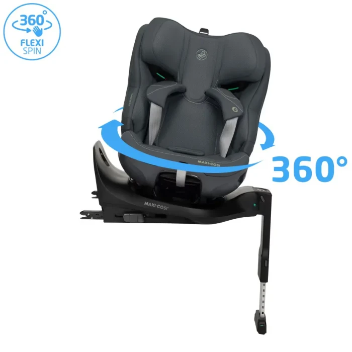 Maxi-Cosi Emerald 360 Plus Authentic Graphite fotelik obrotowy 0-36 kg - funkcje obrotu siedziska