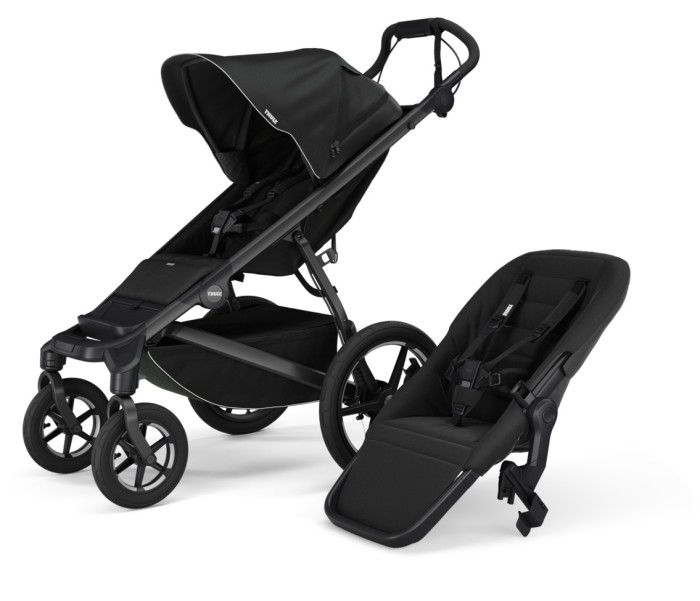 dwukierunkowe siedzisko spacerowe - do wózka thule urban glide 3 i 4 - kolor czarny - obok klasycznego wózka spacerowego urban glide 4