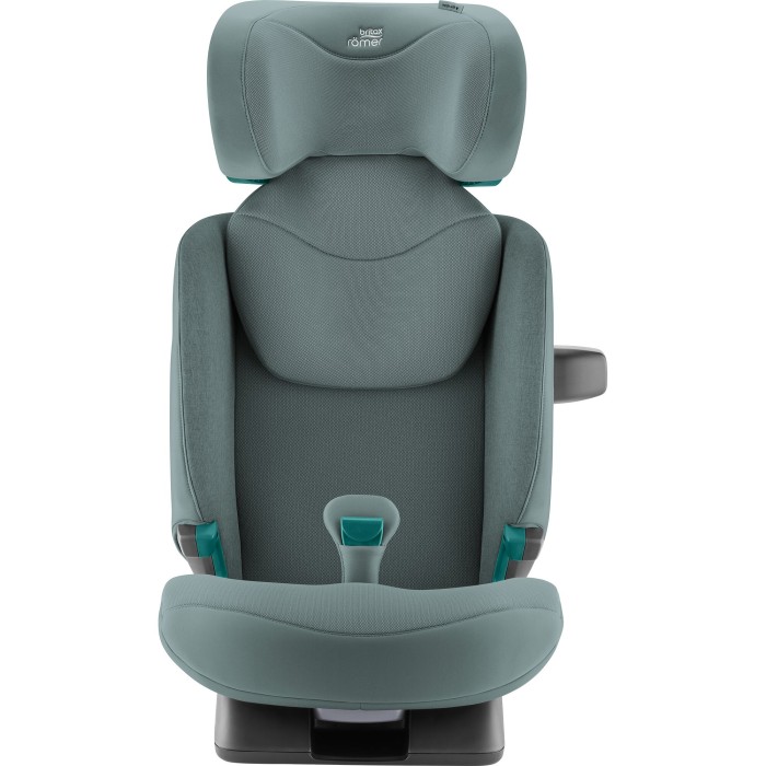 Britax Römer Safefix - fotelik samochodowy dla starszaka 100-150 cm - kolor Balsam - widok od przodu - zagłówek w najwyższej pozycji