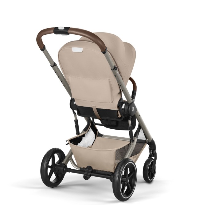 wózek spacerowy - cybex balios s lux - kolor almond beige - widok od tyłu