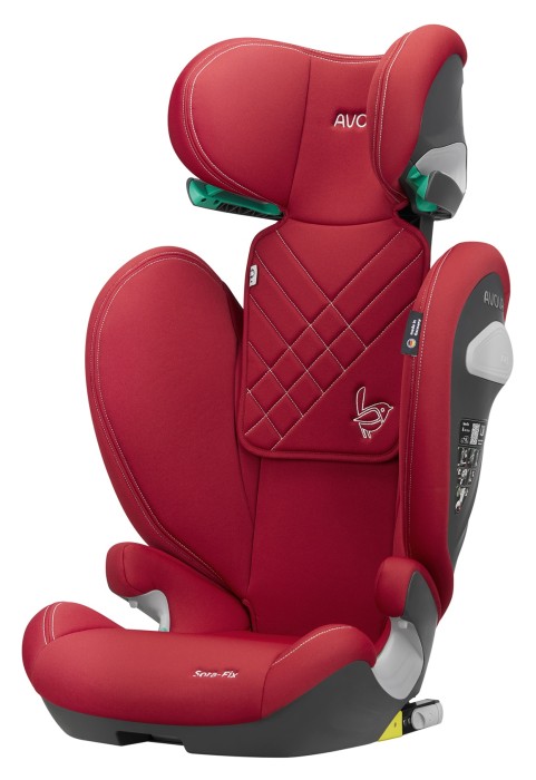 avova sora-fix - fotelik dla starszaka - od 100 do 150 cm - kolor maple red - wysunięty zagłówek